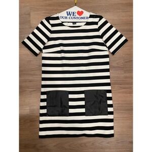 Club Monaco Black and White Dress 6 with Leather pockets